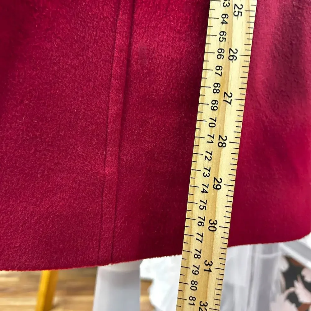 L.L. Bean 100% Lambswool Vintage Red Winter Coat 14 New England Quiet Luxury - Picture 10 of 10